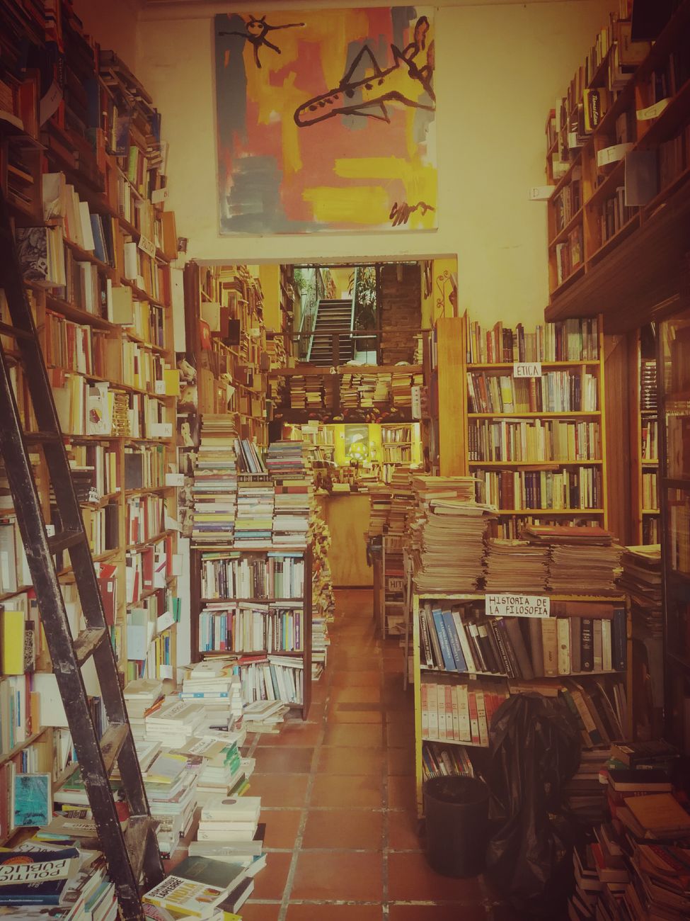 interior on an antique bookstore